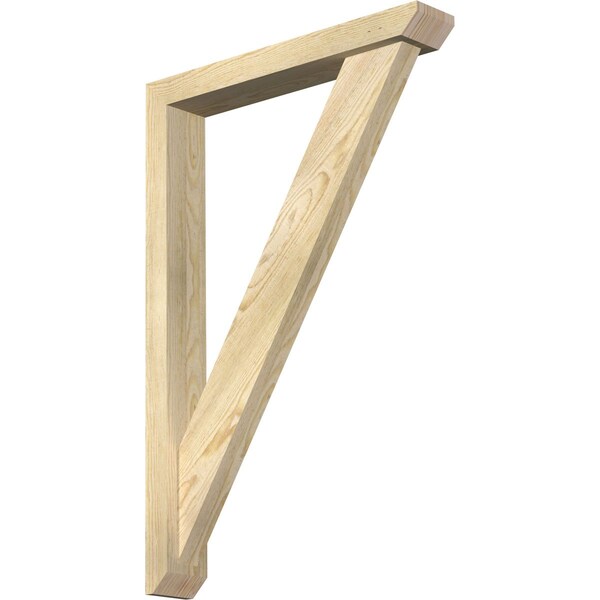 Ekena Millwork Traditional Slat Rough Sawn Bracket w/ Offset Brace, Douglas Fir, 4"W x 24"D x 36"H BKT0402X24X36TRA06RDF - main